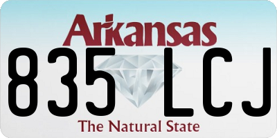 AR license plate 835LCJ