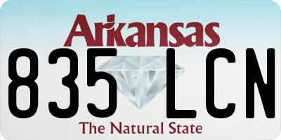 AR license plate 835LCN