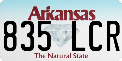 AR license plate 835LCR