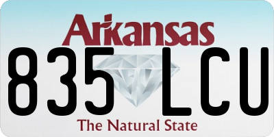 AR license plate 835LCU