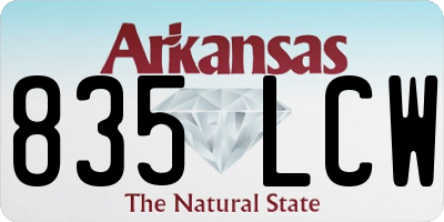 AR license plate 835LCW