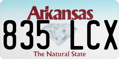 AR license plate 835LCX