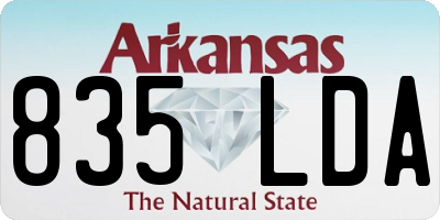 AR license plate 835LDA