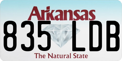 AR license plate 835LDB