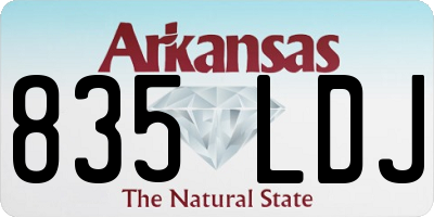 AR license plate 835LDJ