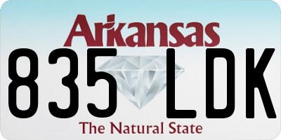 AR license plate 835LDK