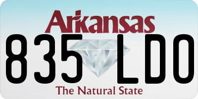 AR license plate 835LDO