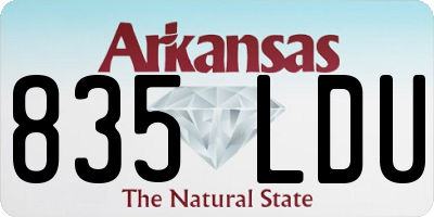 AR license plate 835LDU