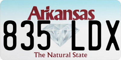 AR license plate 835LDX