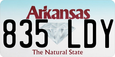 AR license plate 835LDY