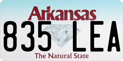 AR license plate 835LEA