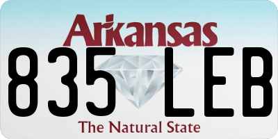 AR license plate 835LEB