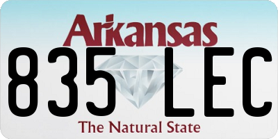 AR license plate 835LEC
