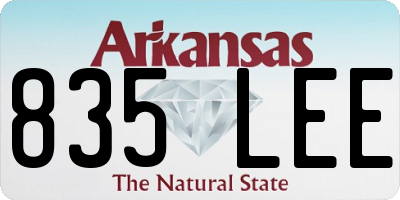 AR license plate 835LEE