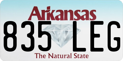 AR license plate 835LEG