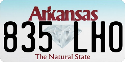 AR license plate 835LHO