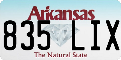 AR license plate 835LIX