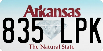 AR license plate 835LPK