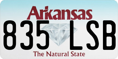 AR license plate 835LSB