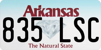 AR license plate 835LSC