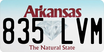 AR license plate 835LVM
