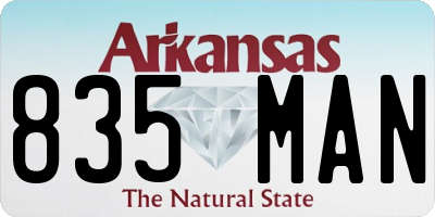 AR license plate 835MAN