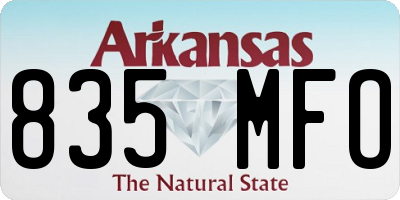 AR license plate 835MFO