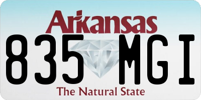 AR license plate 835MGI