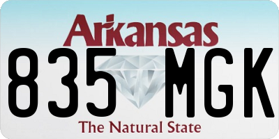 AR license plate 835MGK