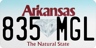AR license plate 835MGL