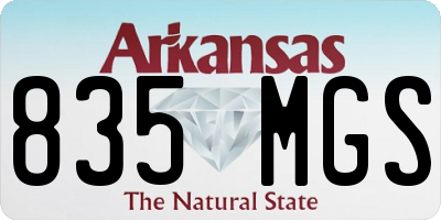 AR license plate 835MGS