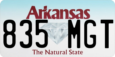 AR license plate 835MGT