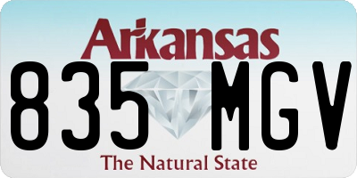 AR license plate 835MGV