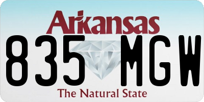 AR license plate 835MGW