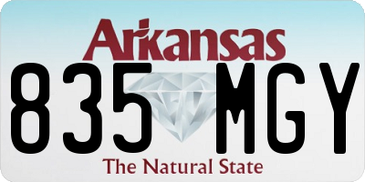 AR license plate 835MGY