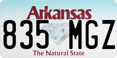 AR license plate 835MGZ