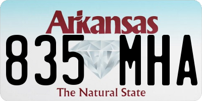 AR license plate 835MHA