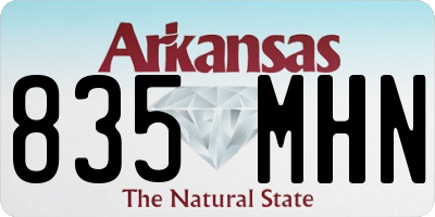 AR license plate 835MHN