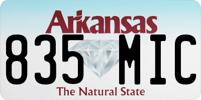 AR license plate 835MIC