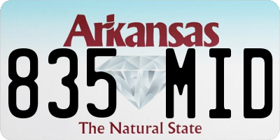 AR license plate 835MID