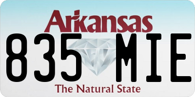 AR license plate 835MIE