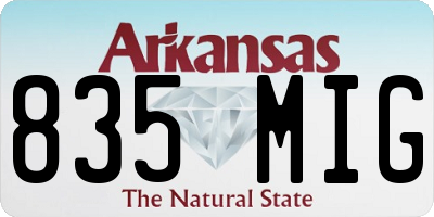 AR license plate 835MIG