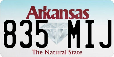 AR license plate 835MIJ