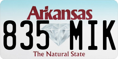 AR license plate 835MIK