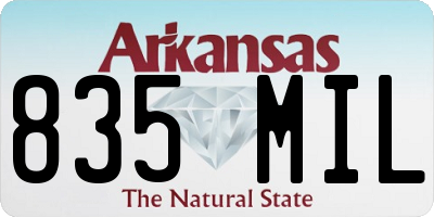 AR license plate 835MIL