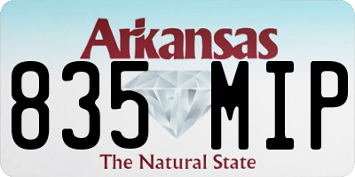 AR license plate 835MIP