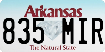 AR license plate 835MIR