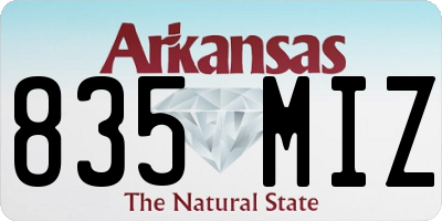AR license plate 835MIZ