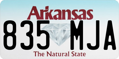 AR license plate 835MJA