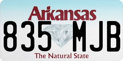 AR license plate 835MJB